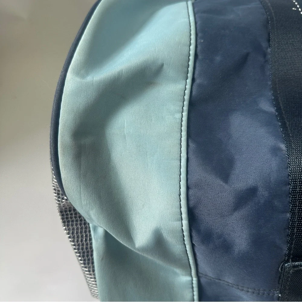 Vineyard Vines Blue Teal heavy duty nylon boat large travel weekender Duffel Bag
